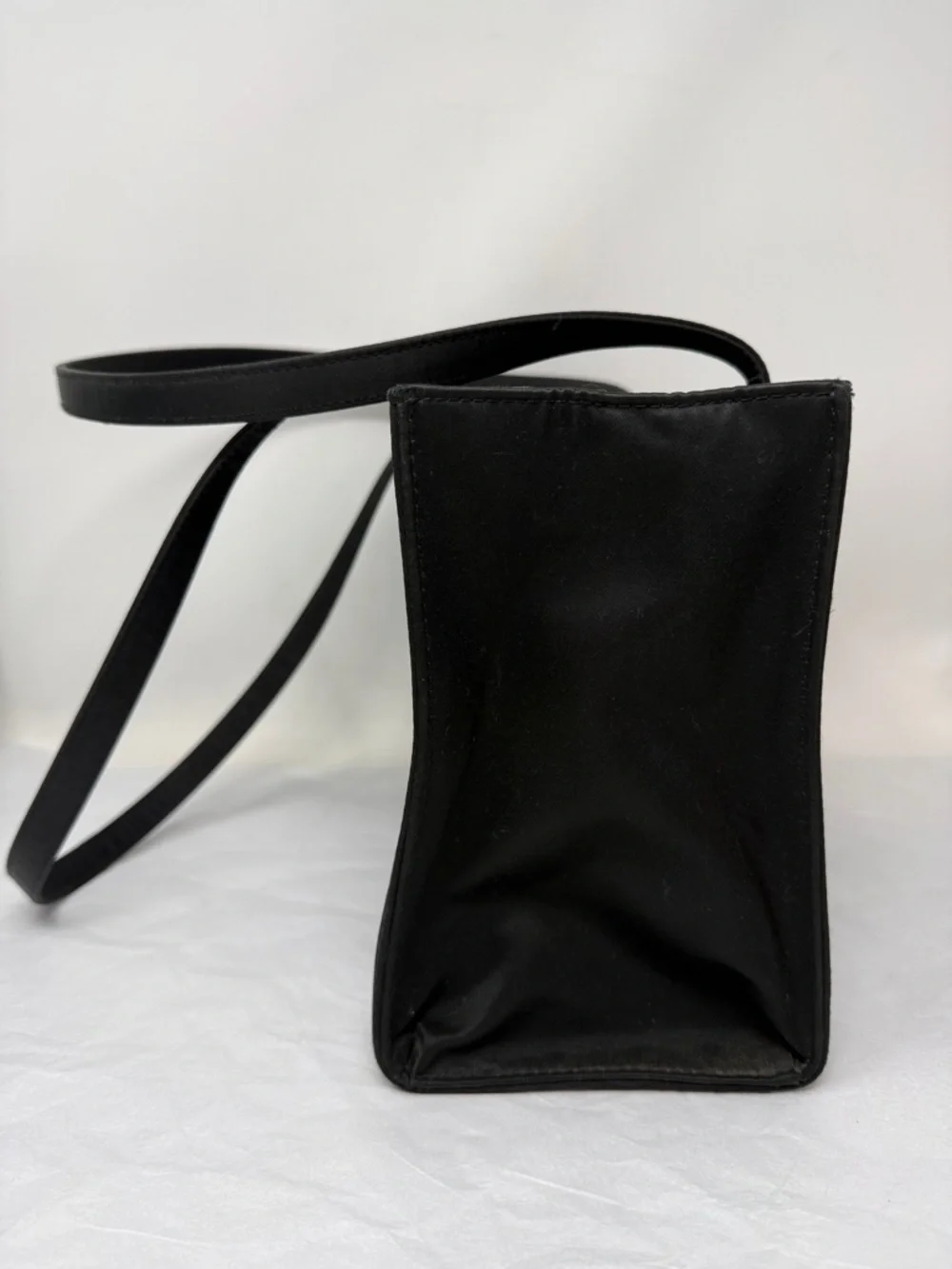kate spade Sam bag black nylon box tote shoulder bag minimalist - Picture 3 of 6